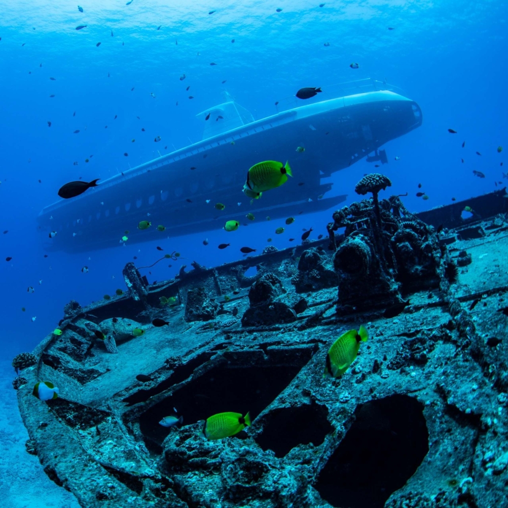atlantisadventures waikiki submarine explorer tour shink ship slide