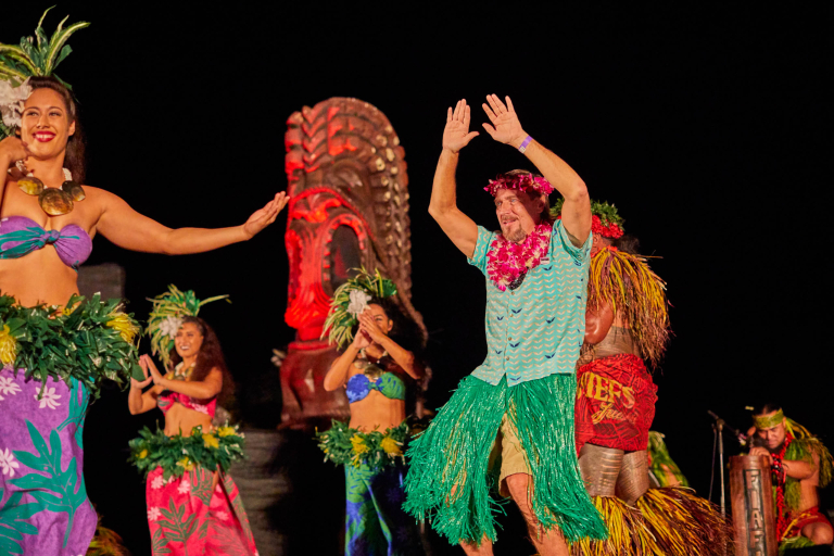 chiefs luau guests having fun