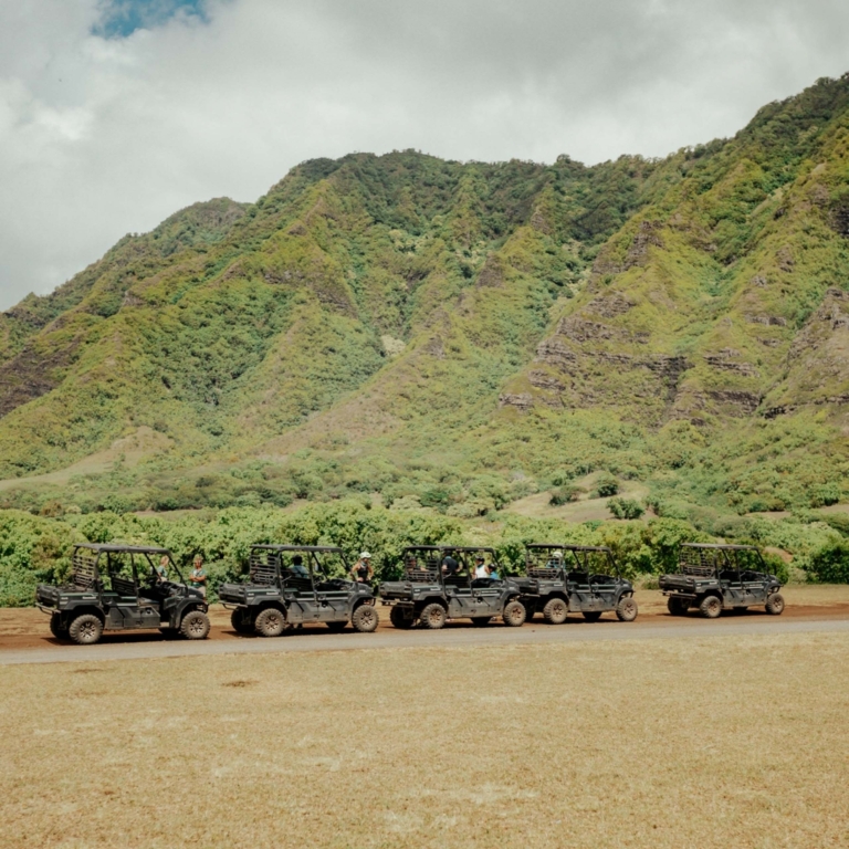 kualoa jurassic valley utv ride a lot of utv slide