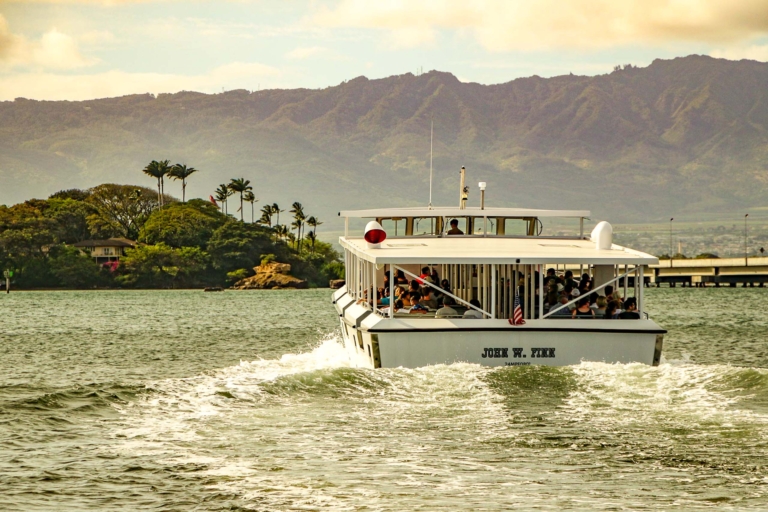 pearl harbor tour tender boat in harbor