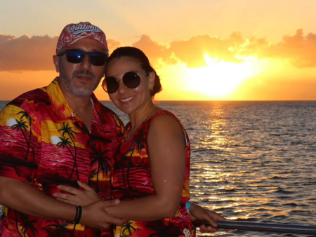 oceanjoycruises koolina sunset snorkel cruise couple at sunset product images